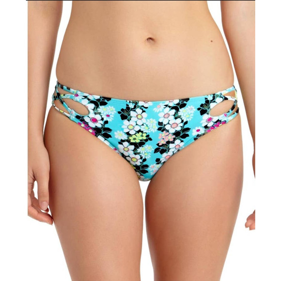 California Waves Other - California Waves Vibrant Daisy Strappy Hipster Bikini Bottom - XS